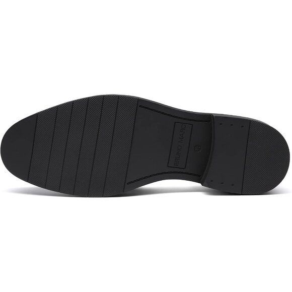 Bruno Marc Men's Black Tuxedo Shoe Slip on Classic Patent Velvet Leather Loafers - Picture 6 of 6